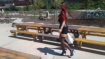 Outdoor Fun With Hosiery On